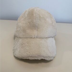 Fuzzy Cream Baseball Cap